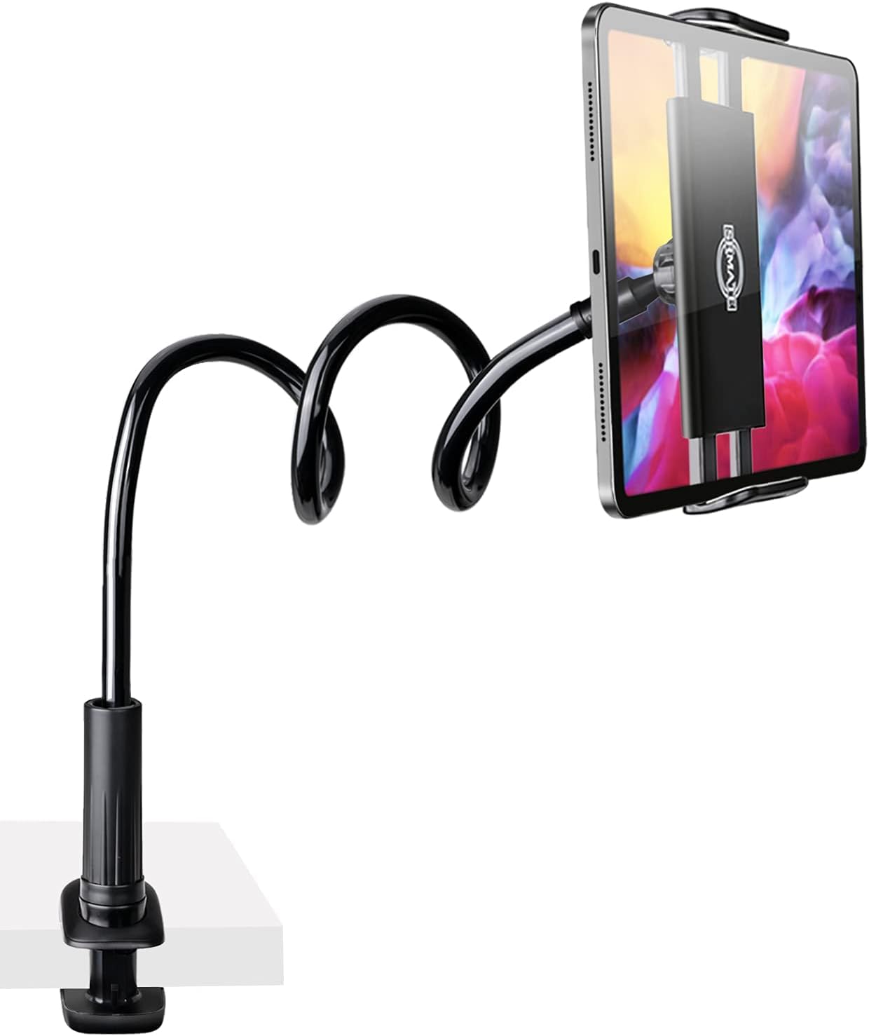 Gooseneck Tablet Stand Kindle Holder for Bed, Tablet Stand with Adjustable Flexible Arm Clamp Mount Clip Holder for Phone iPad Air Mini | Galaxy Tabs | Kindle Fire | Switch or Other 4.7-10.5 Devices