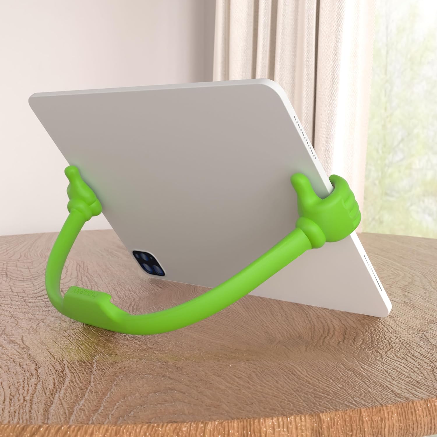 HONSKY Thumbs-Up Phone Stand for Tablets, E-Readers and Smart Phones – Green/Purple – 2 Count