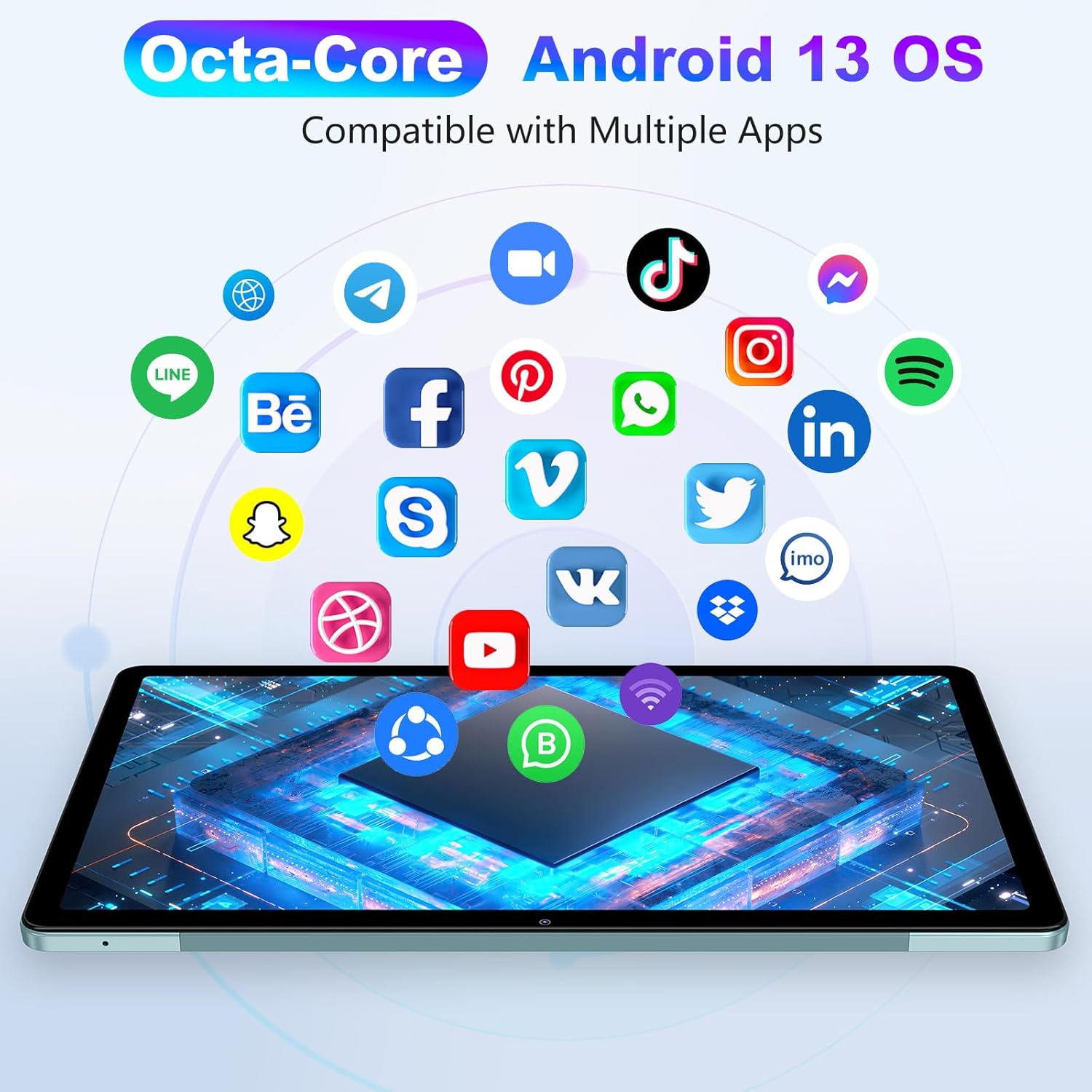 Lastest 2024 Android Tablets, 11 Android 13 Tablet with Octa-core Processor, Ultra Slim 14(8+6GB) RAM+256GB ROM+512GB Expand, BT 5.0, Dual Camera, 2000x1200 HD IPS, 7500mAh Battery