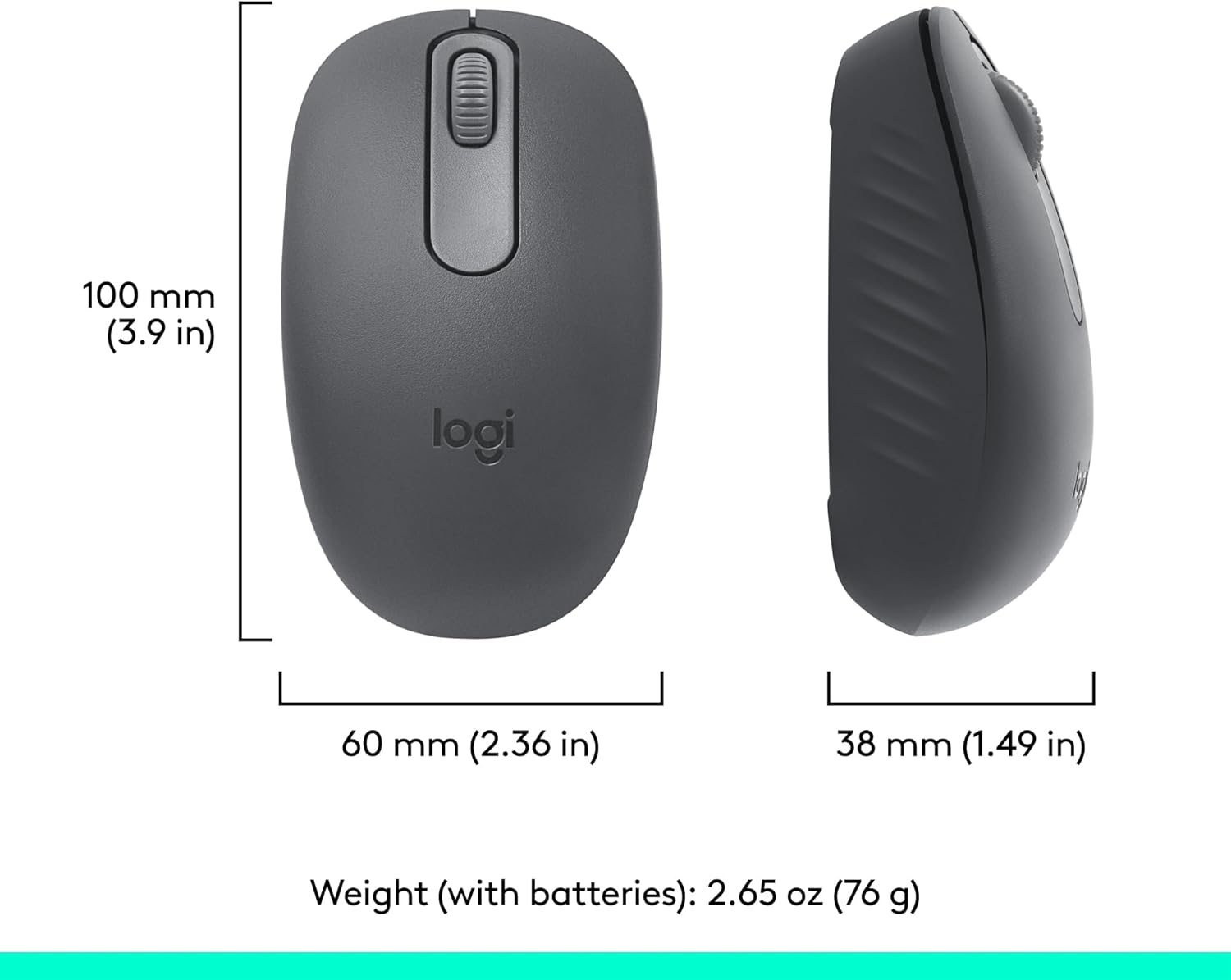 Logitech M196 Bluetooth Wireless Mouse, Compact and Portable Mouse for Laptops, Tablets and More, 12-Month Battery, Smooth Tracking, Compatible with PC and Mac, Windows and macOS - Off White