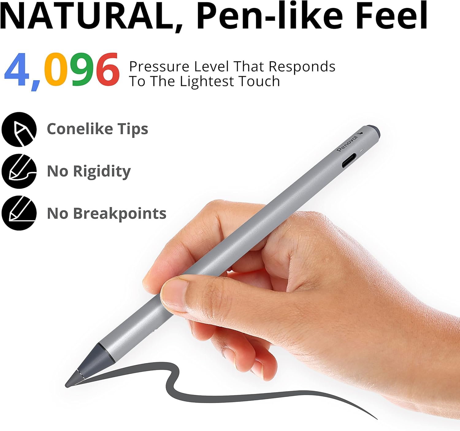 Penoval USI2.0 Stylus Pen for Some Chromebook Model, 4096 Levels Pressure for Lenovo chromebook Duet, ASUS chromebook C436, HP chromebook X360 12b, HP chromebook X360 14b Google Pixel Tablet, USI2.0