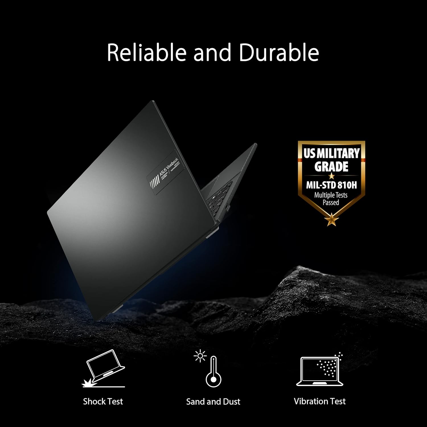 ASUS Vivobook Go 15.6” FHD Slim Laptop, AMD Ryzen 3 7320U Quad Core Processor, 8GB DDR5 RAM, 128GB SSD, Windows 11 Home, Fast Charging, Webcam Sheild, Military Grade Durability, Black, E1504FA-AS33