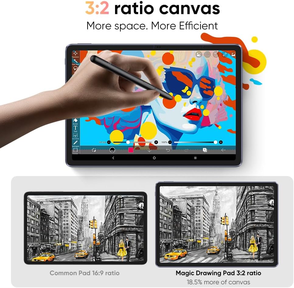 XPPen Magic Drawing Pad 12.2 Inch Standalone Drawing Tablet No Computer Needed with 16384 Pressure Levels X3 Pro Battery-Free Pencil Paper-Like Screen 8GB + 256GB Portable for Digital Drawing Artists